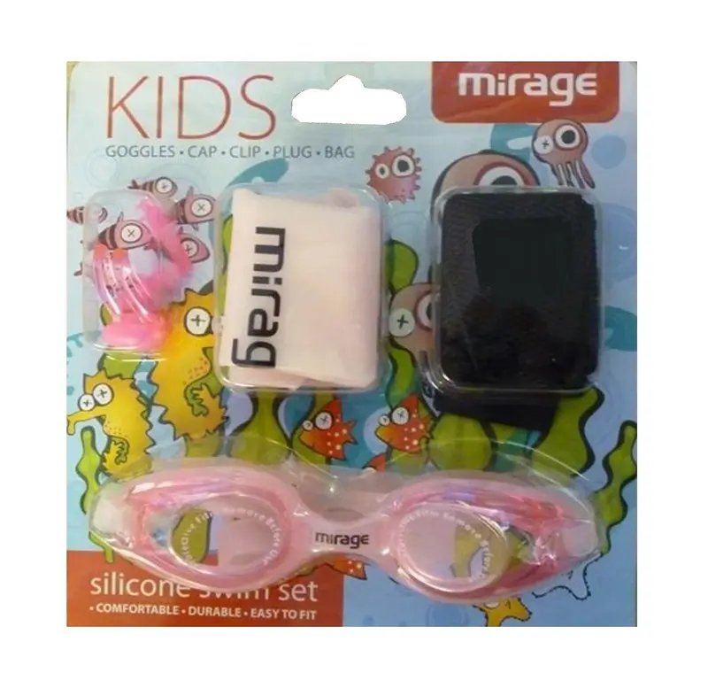 Mirage Kids’ Silicone Swim Set – Pink 1
