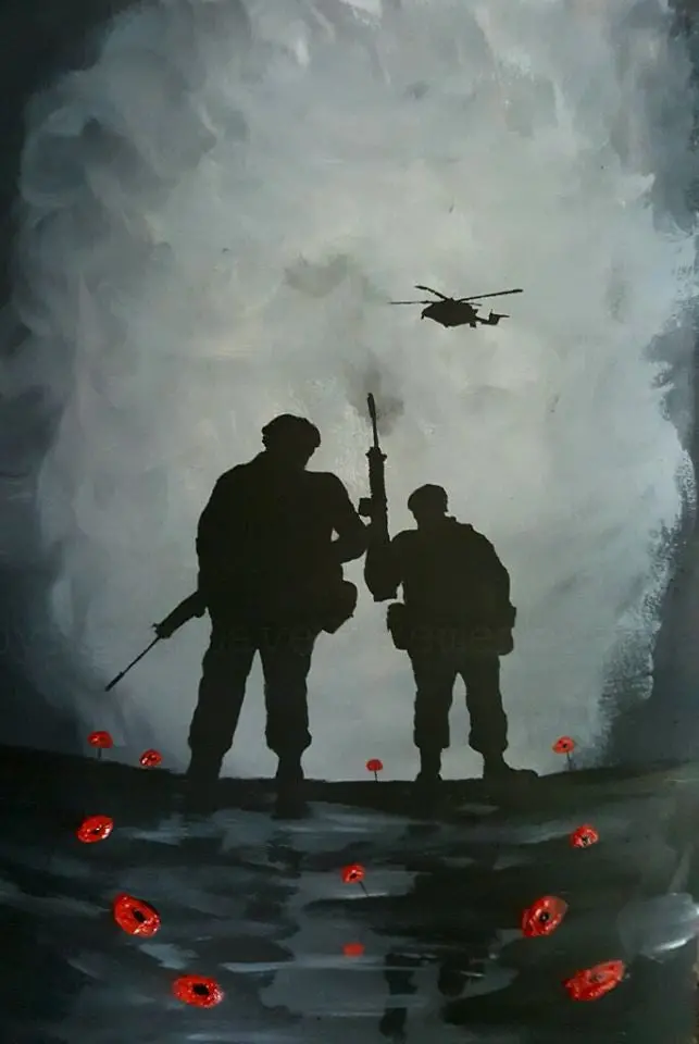 'Moonlight Patrol' – Original Nocturnal Military Scene 1