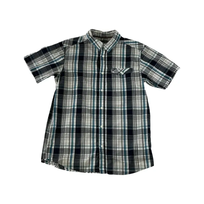 Mountain Hardwear Men’S Short-Sleeve Button-Down – Blue/Gray, Medium (Pre-Owned) 1