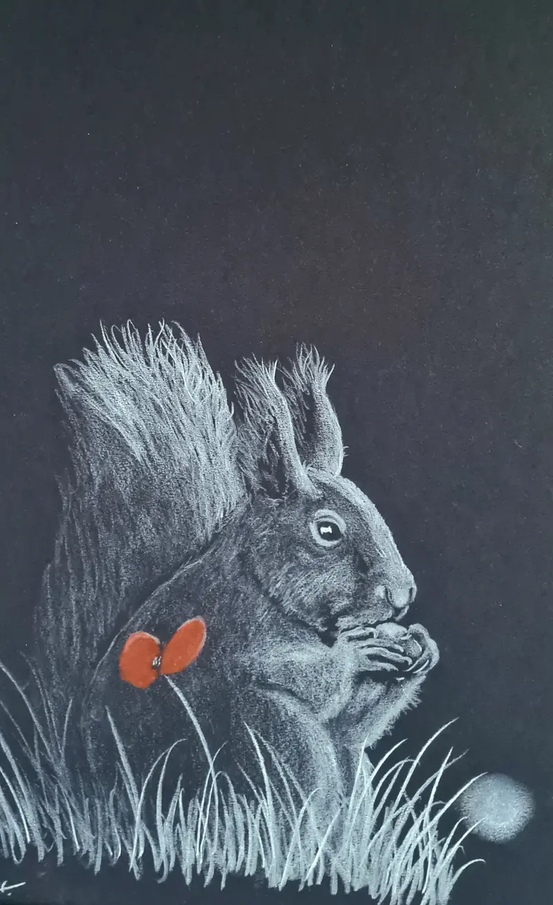 Nocturnal Polychromo Scene: 'Squirrel In Moonlight' 1
