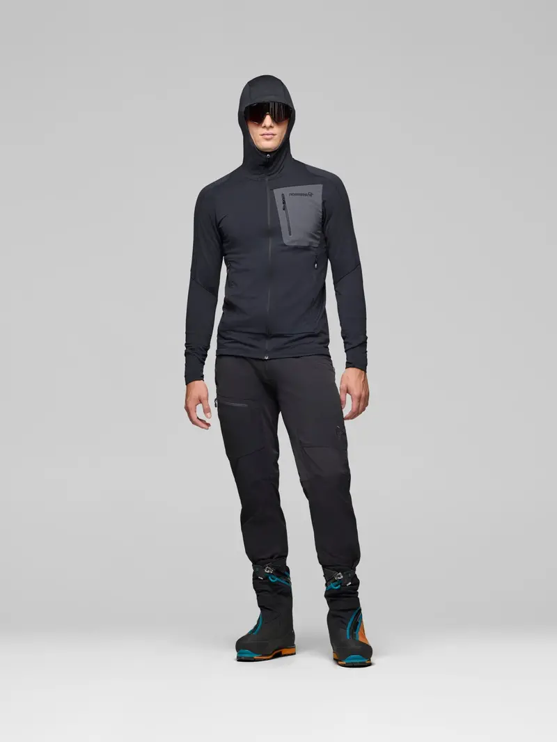 Norrøna Falketind Power Grid Zip Hoodie For Men – Caviar 1