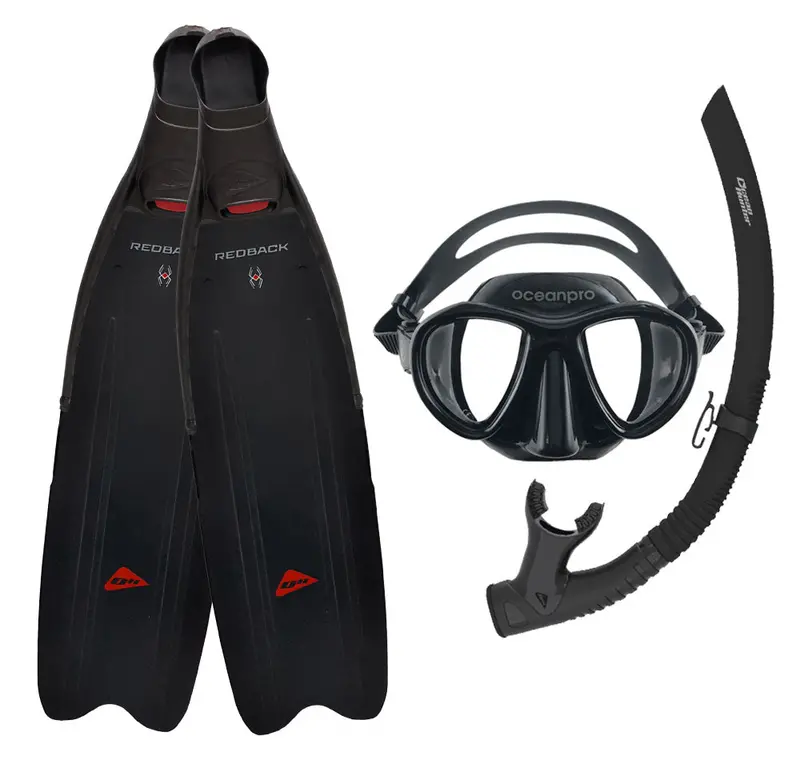 Ocean Hunter Redback Modular Snorkeling Set (Mask, Snorkel & Fins) 1
