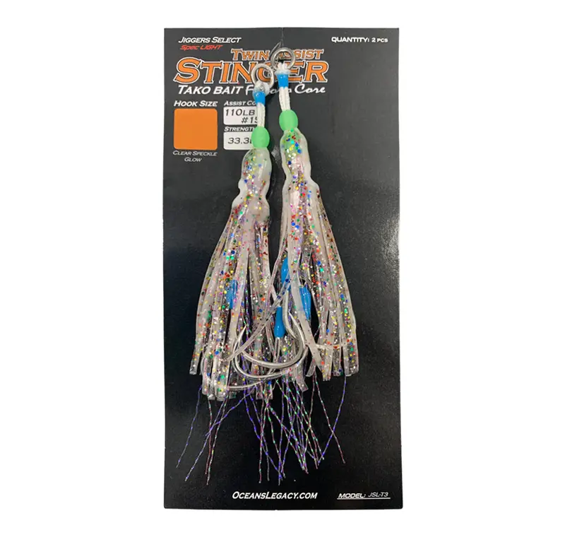 Ocean'S Legacy Tako Bait Stinger Twin Assist Hooks – Speckled Glow Finish 1