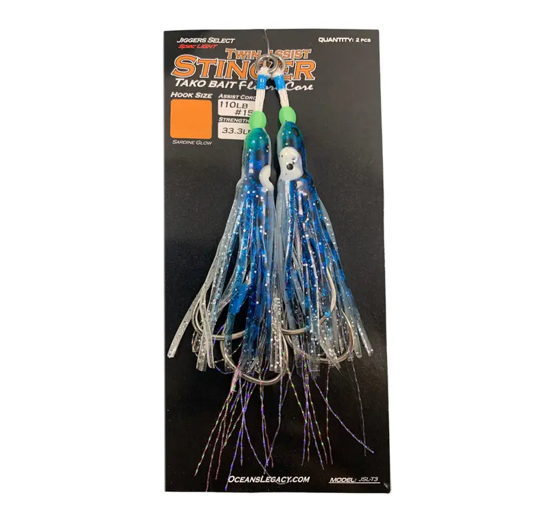 Ocean'S Legacy Tako Bait Twin Assist Hooks – Sardine Glow Finish 1