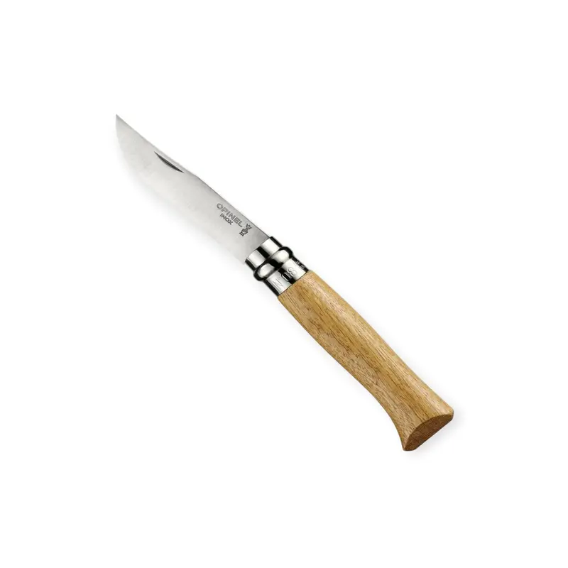 Opinel No. 8 Oak Handle Folding Pocket Knife – Ergonomic Natural Wood Grip 1
