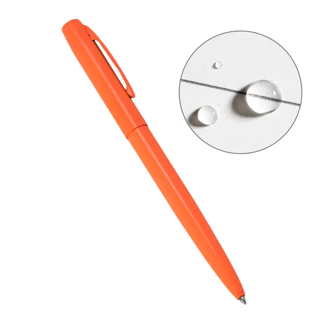 Orange Weatherproof Retractable Metal Ballpoint Pen – Black Ink (Model Or97) 1