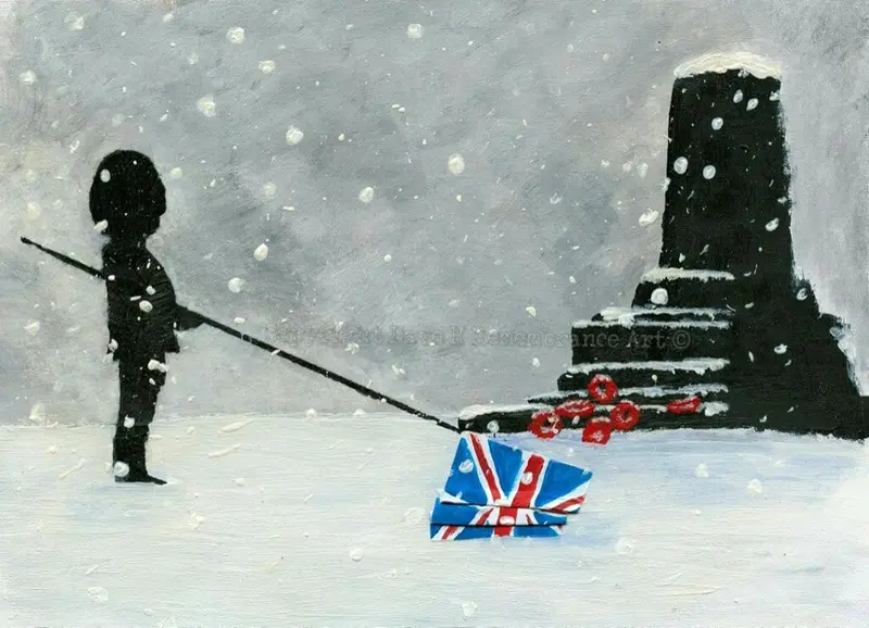 Original Painting 'Guarding Respect' – Contemporary Tribute Artwork 1