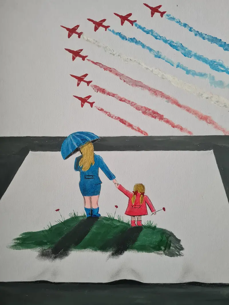 Original Painting 'Red Arrows' (U293) 1
