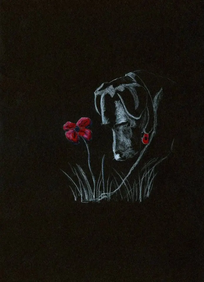Original Polychrome Drawing: 'Poppy Dog #16' (No. 276) 1