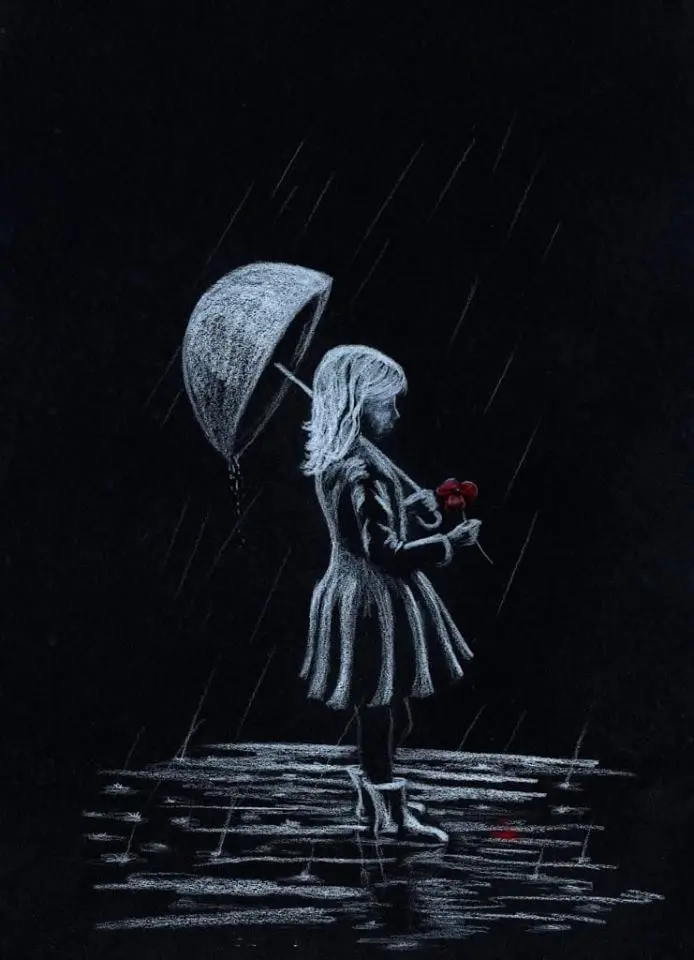 Original Polychrome Drawing: 'Thoughtful Poppy' (No. 252) 1