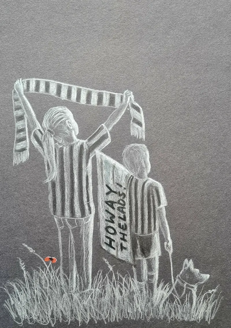 Original Polychromo Artwork – 'Howay The Lads' 1