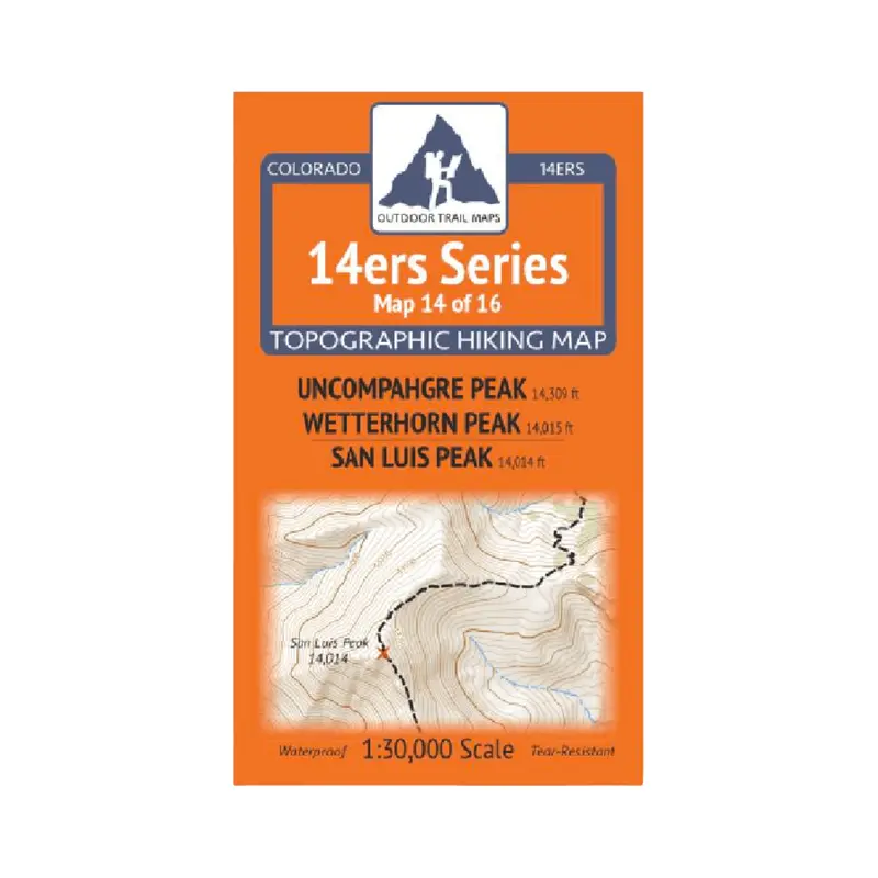 Outdoor Trail Maps: 14Er Series – Uncompahgre, Wetterhorn & San Luis Peaks (Map 14 Of 16) 1