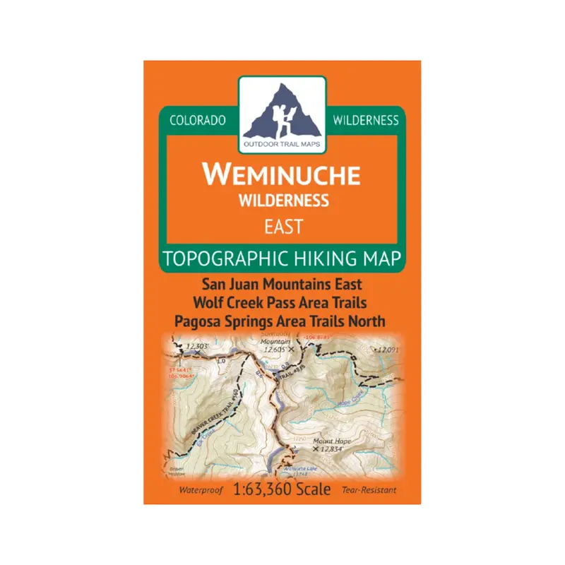 Outdoor Trail Maps: Weminuche Wilderness East Topographic Map 1