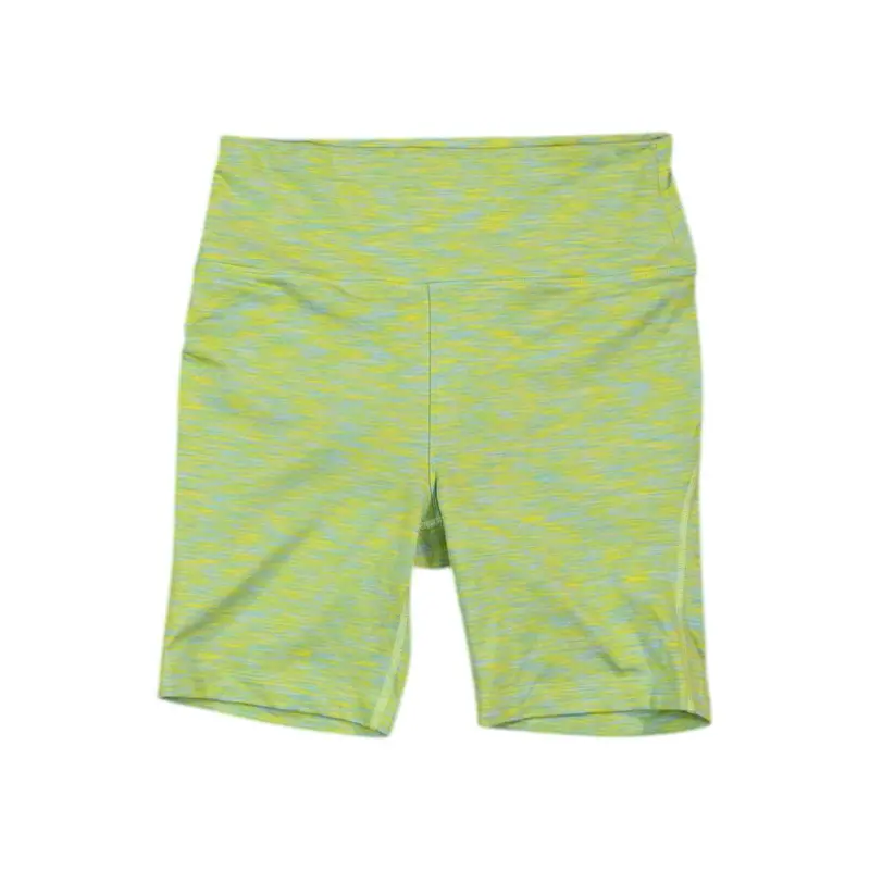 Outdoor Voices Women'S Freeform Bike Shorts In Yellow-Blue – Size M (Used) 1