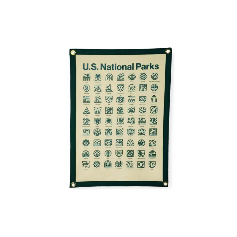 Oxford Pennant X Steve Wolf National Parks Camping Flag 1