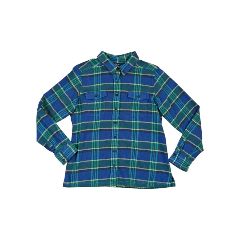 Patagonia Women'S Blue Fjord Flannel Shirt – Size 14 (Secondhand) 1