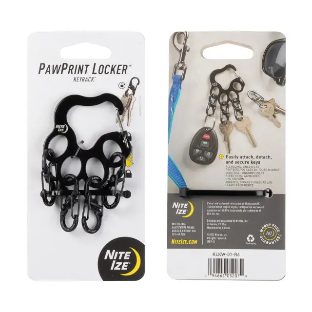 Pawprint Personalized Locker Key Rack – Wall-Mounted Organizer With Custom Engraving Option 1