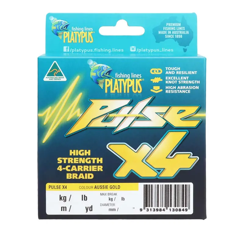 Platypus Pulse X4 Braided Fishing Line – 150M Spool, High-Strength Pe Braid 1