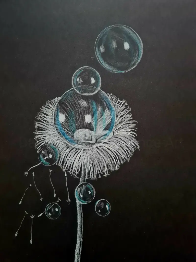 Polychromo Original Artwork 'Dandelion Flower Tot' (379) 1