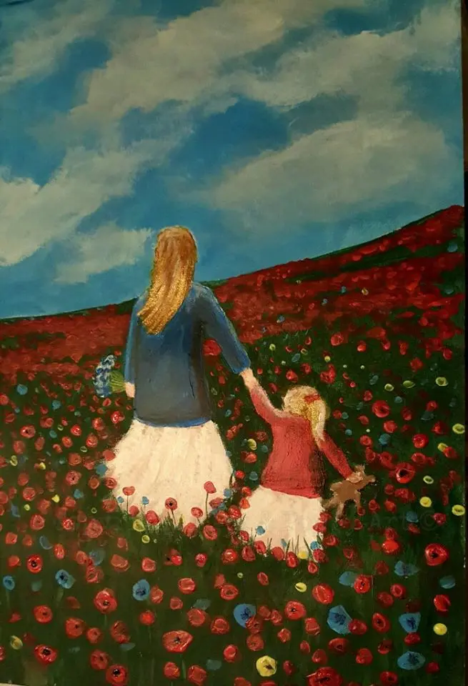 Poppies In The Meadow – Original Acrylic Painting 1