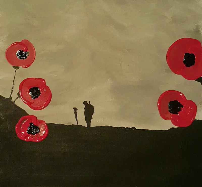 'Poppy Remembrance' – Original Symbolic War Commemoration Art 1