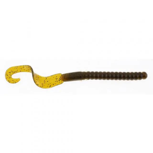 Powerbait Power Worms – 7-Inch Soft Plastic Bait, Green Pumpkin 1