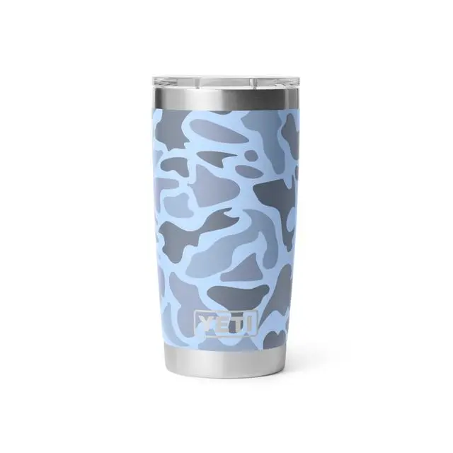 Rambler 20 Oz Vacuum-Insulated Tumbler – Blue Camo Finish 1