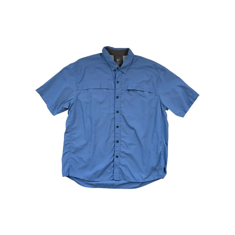 Rei Co-Op Men'S Hiking Button-Down Shirt – Denim Blue, Size Xl (Lightly Worn) 1