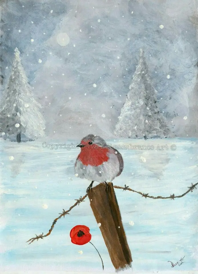 Remembrance Day Art Print – 'Remembrance Robin' 1