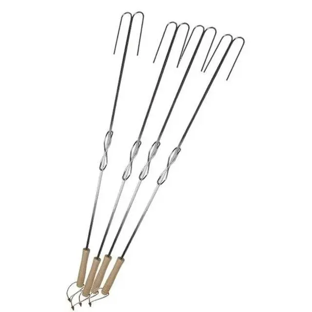 Roasting Sticks (4-Pack) – Stainless Steel Campfire Skewers 1