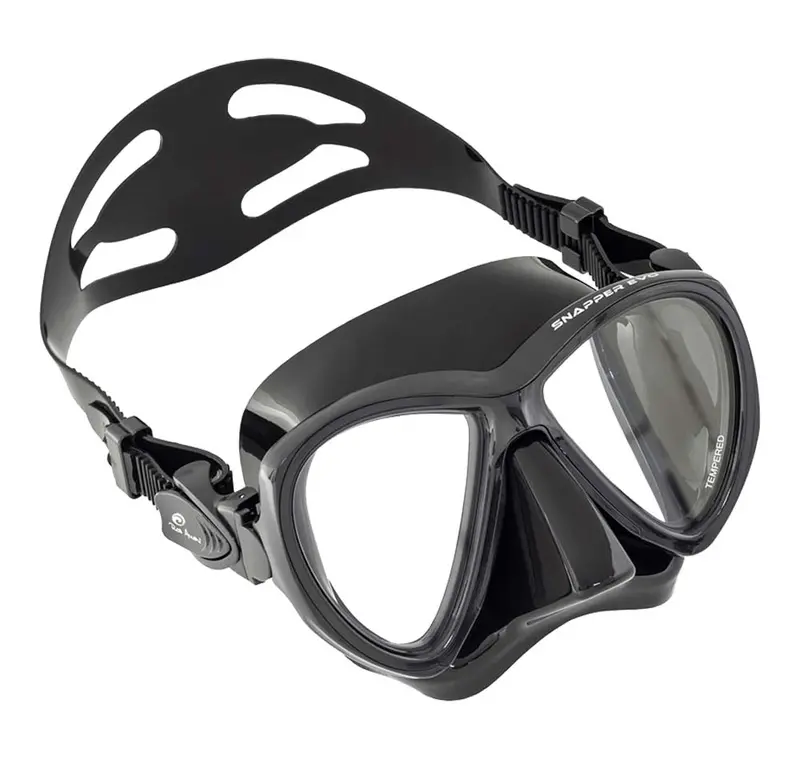 Rob Allen Snapper Evo Dive Mask – Black Silicone Skirt & Tempered Glass 1