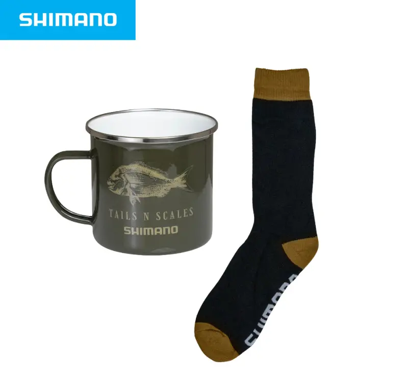 Shimano Dual-Item Set: Ceramic Mug & Boot Socks 1