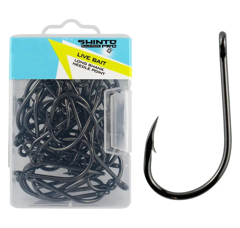 Shinto Pro Live Bait Long Shank Hooks – Bulk Pack 1