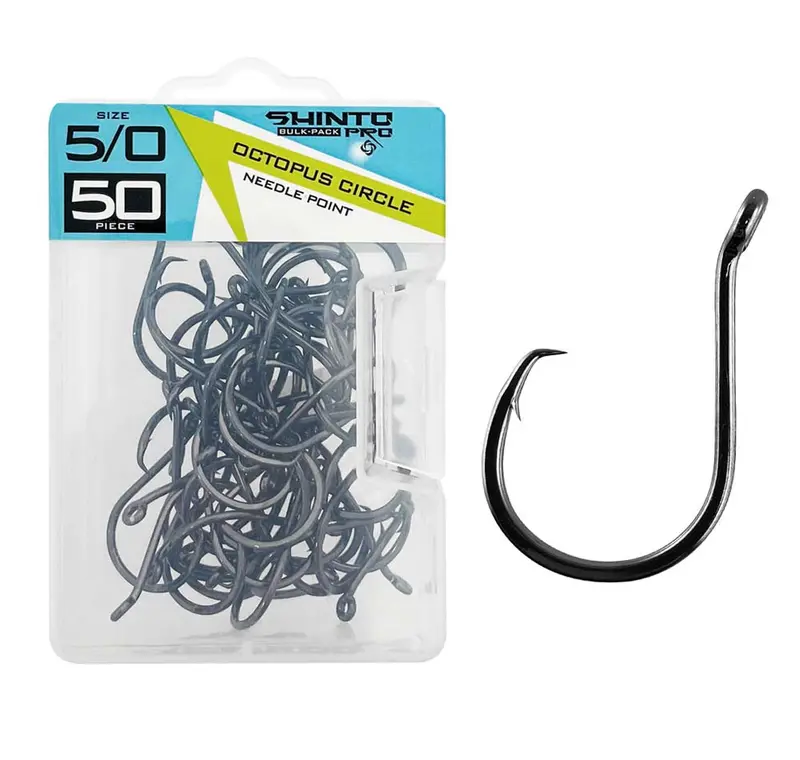Shinto Pro Octopus Circle Hook – Black Nickel, Bulk Pack 1