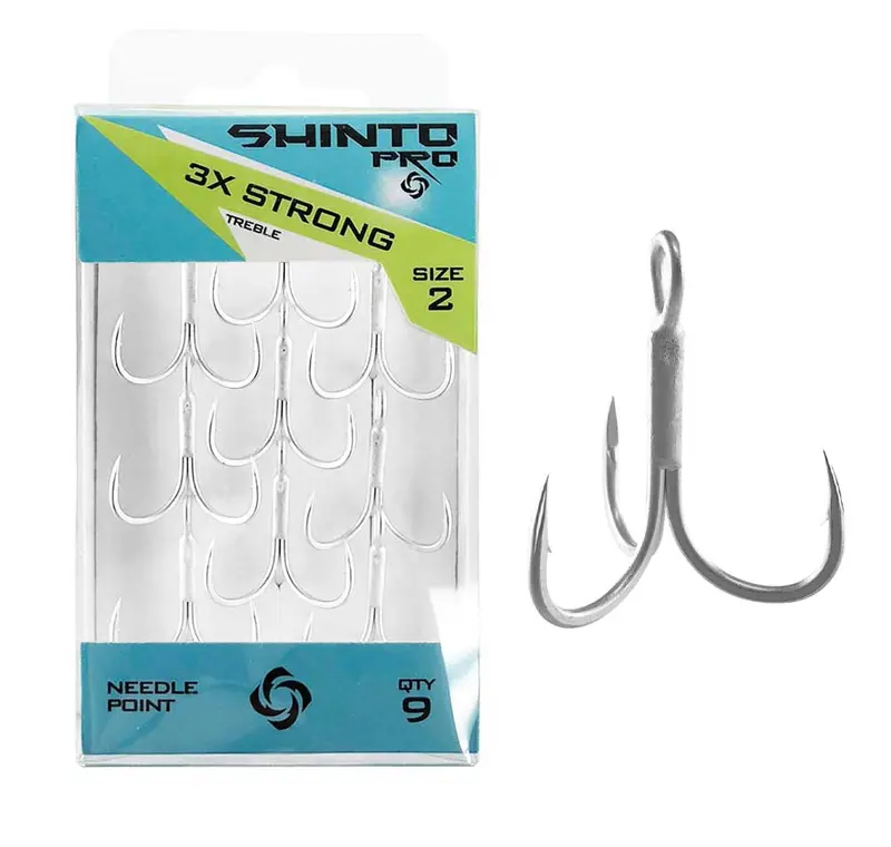 Shinto Pro Treble Hook – 3X Strength, Matte Tin Finish 1