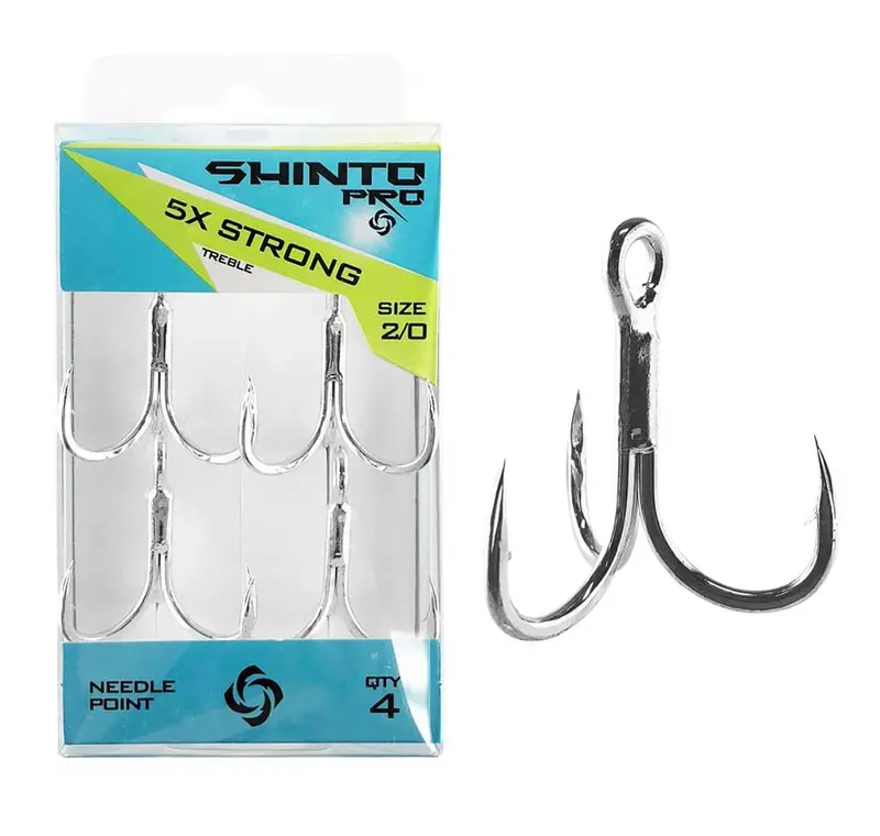 Shinto Pro Treble Hook – 5X Heavy-Duty, Bright Tin Plating 1