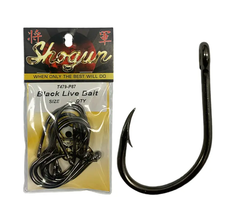 Shogun Black Live Bait Hooks – Pack Of 10 1