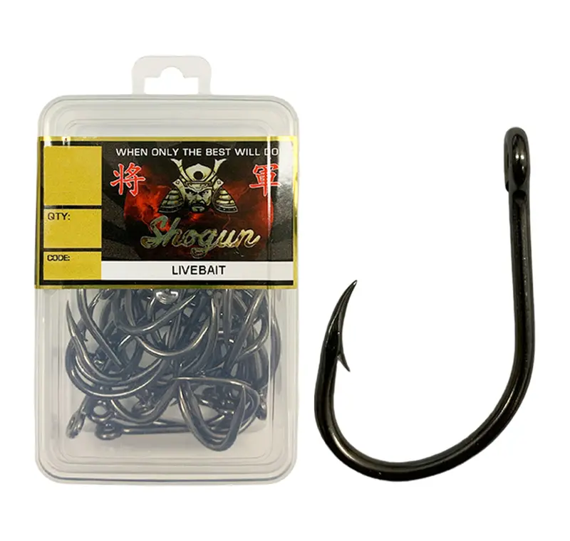 Shogun Black Live Bait Hooks – Pack Of 100 1