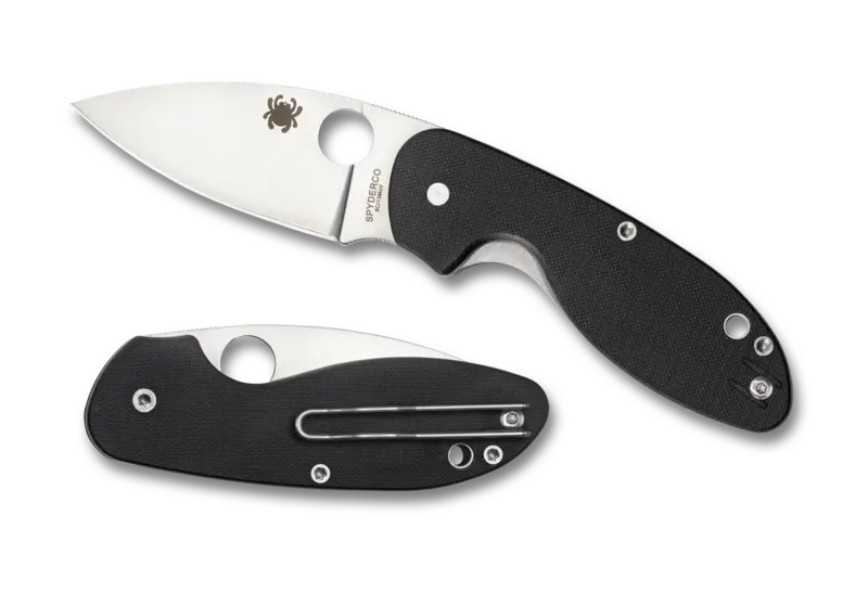 Spyderco Efficient G-10 Tactical Knife – Black Plain Edge 1