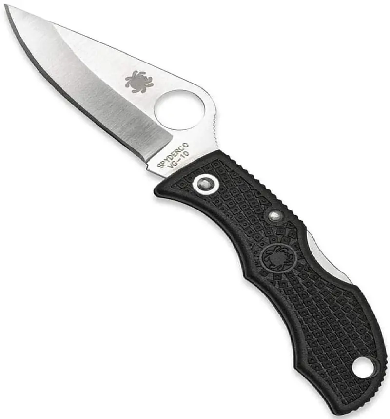 Spyderco Ladybug Pocket Knife – Compact Black Plain Edge 1