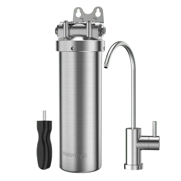Stainless Steel Under-Sink Water Filtration System With Dedicated Faucet 1