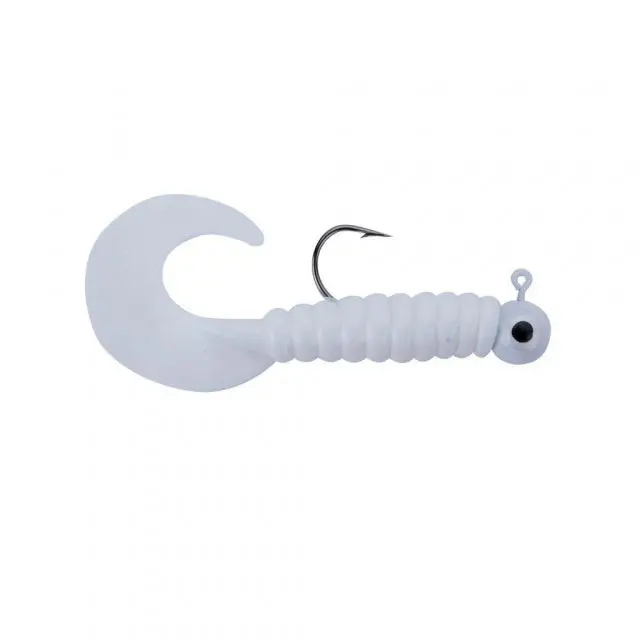 Swimming Grub Lure – 1/8 Oz, White, Single-Pack 1