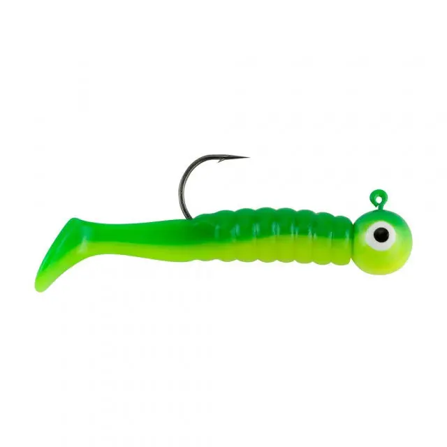 Swimming Paddletail Soft Bait – 1/8 Oz, Size 1, Chartreuse Glow 1