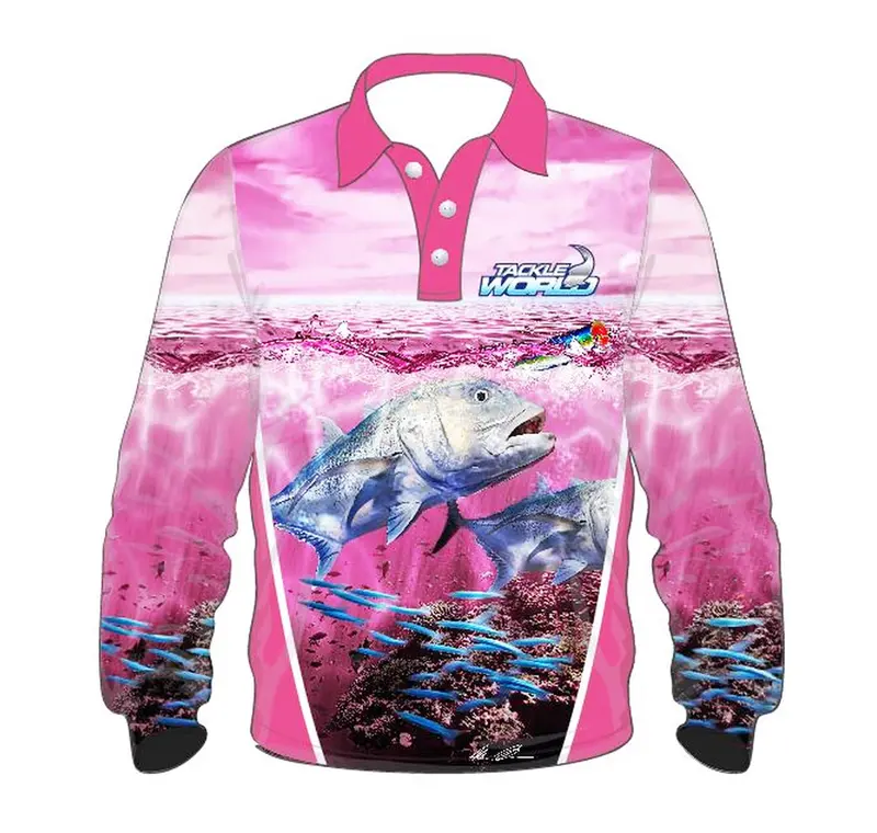 Tackle World Gt Pink Youth Fishing Shirt 1