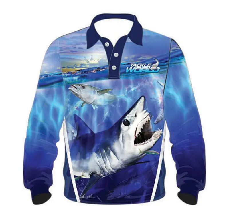 Tackle World Mako Shark – Unisex Adult Fishing Graphic Tee 1