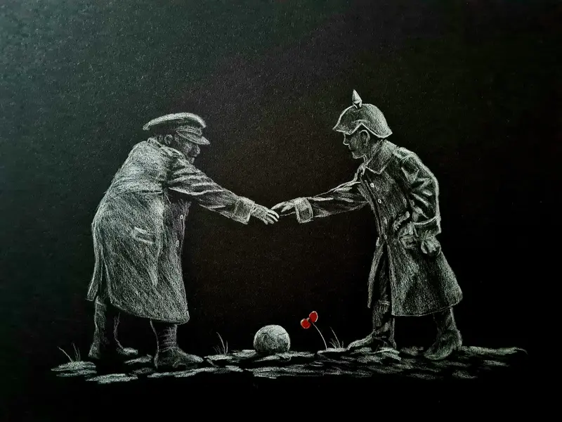 The Beautiful Game – Original Polychromo Drawing 1