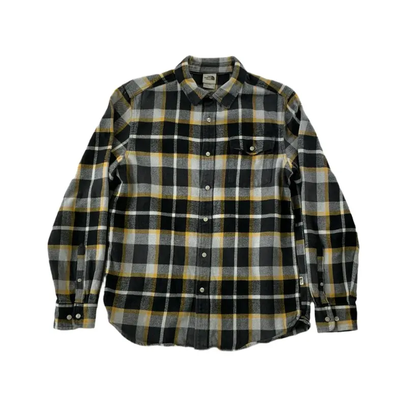 The North Face Heavyweight Flannel Shirt For Men – Black & Gold, Medium, Pre-Owned 1