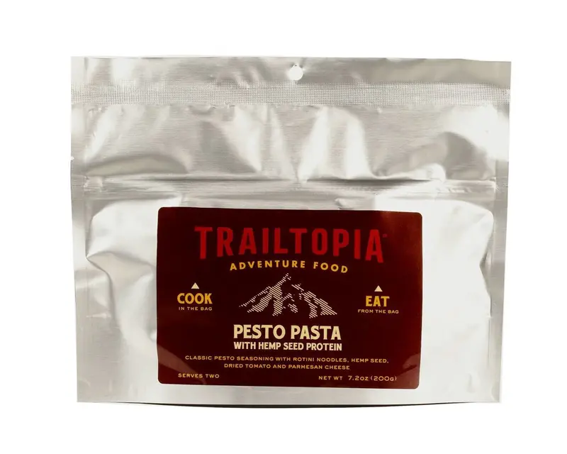 Trailtopia Pesto Pasta With Hemp Seed Protein – Plant-Powered Dehydrated Meal 1