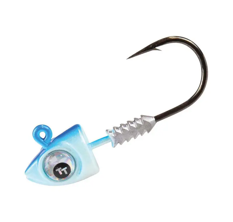 Tt Big Eyez Jig Heads – Pearl/Blue With Silver Eyes 1