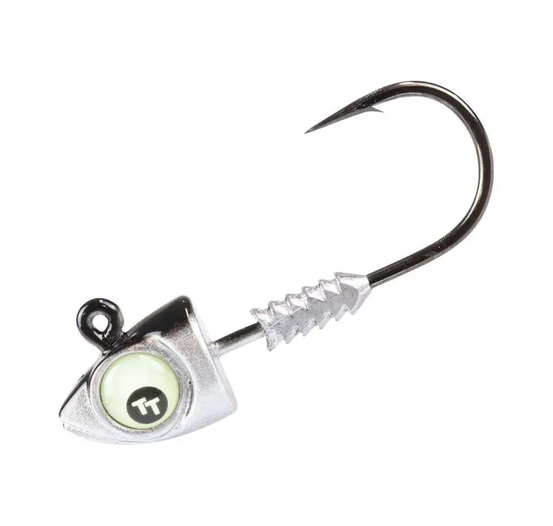 Tt Big Eyez Jig Heads – Silver/Black Glow Eyes 1